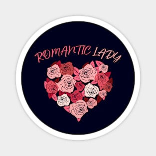 Romantic Lady of pink flowers Magnet